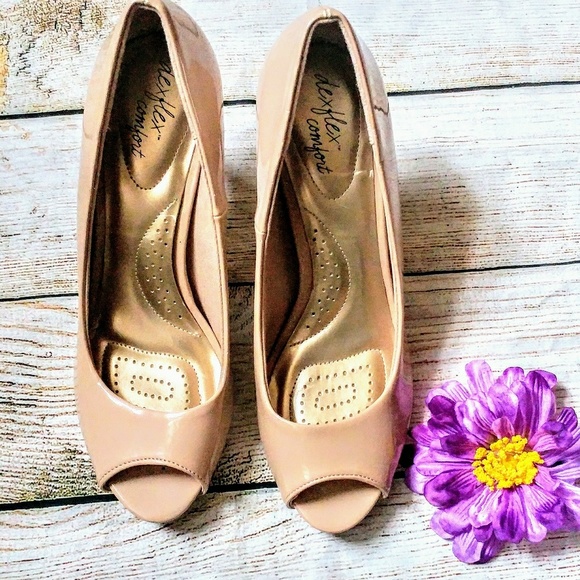 Dex Flex Shoes - Essential Nude  Peeptoe Heels